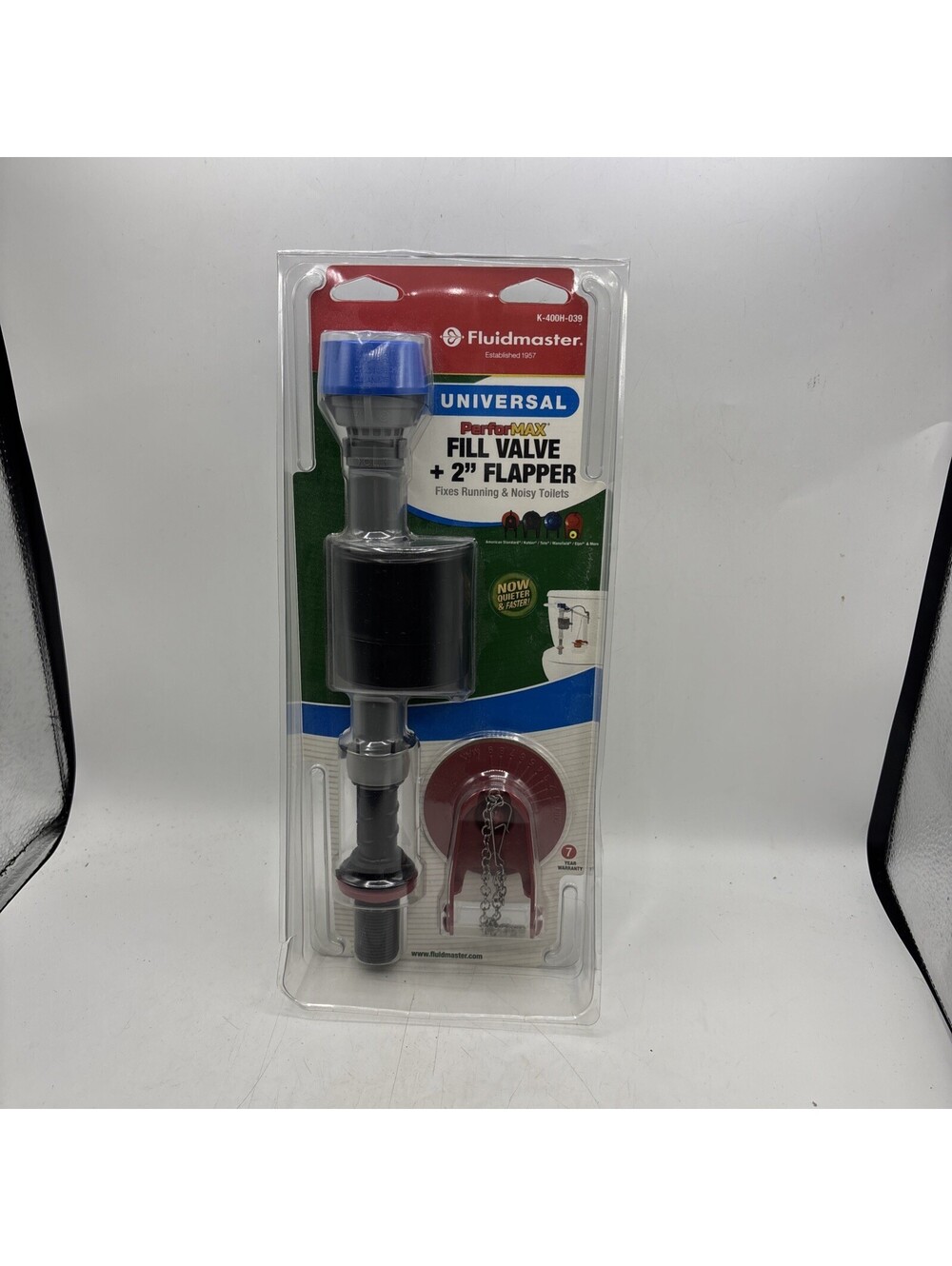 Fluidmaster K-400H-039 Universal PerforMax Fill Valve & 2" Flapper Kit
